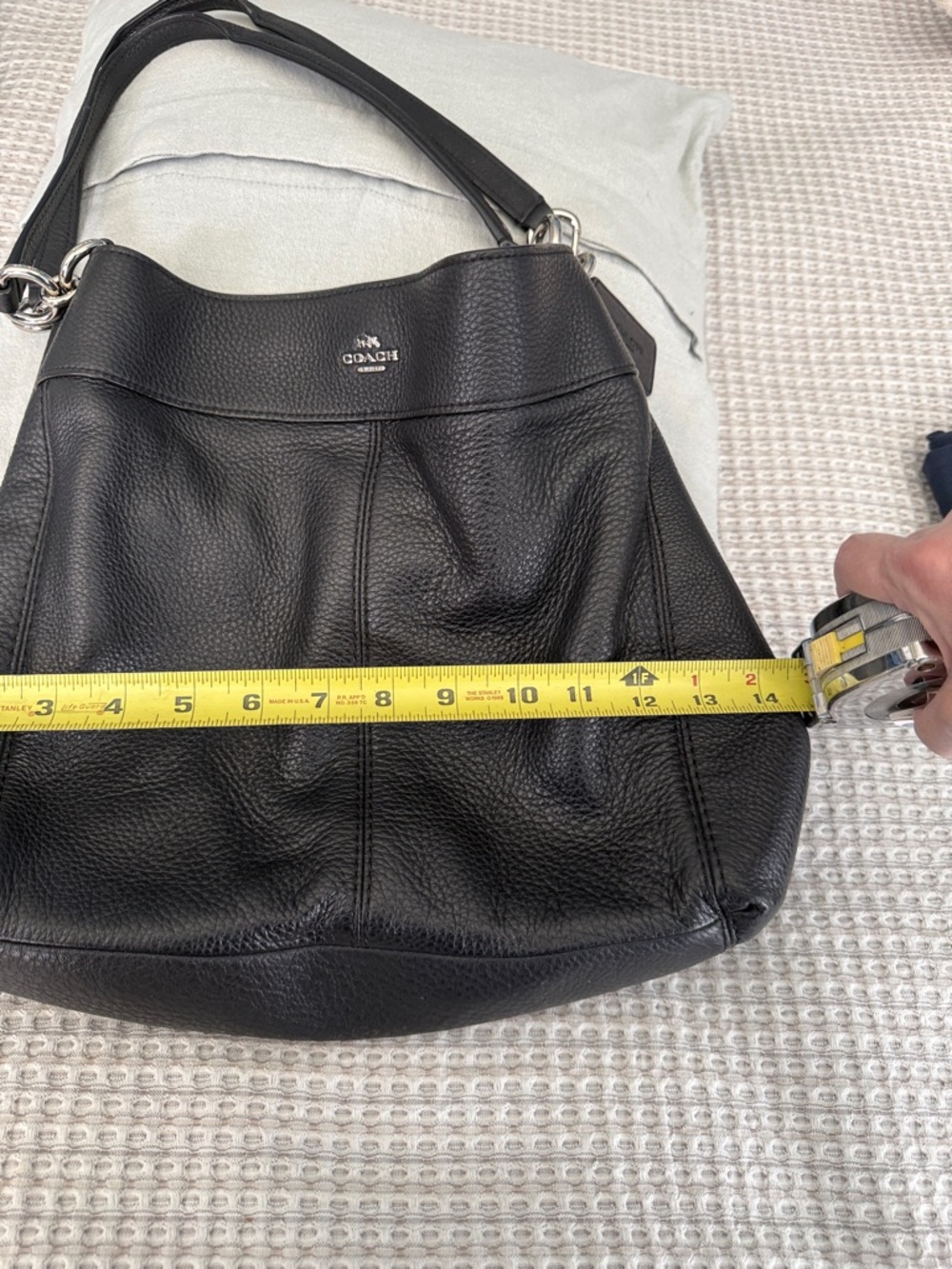 Coach Black Pebbled Leather Double-Strap Shoulder Tote - Picture 7 of 8